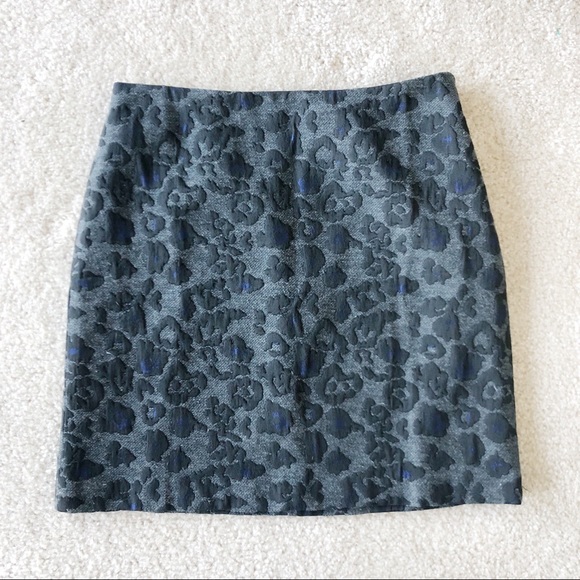 Ann Taylor Leopard Jacquard Skirt - Picture 2 of 4